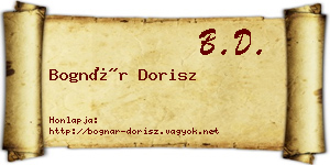 Bognár Dorisz névjegykártya
